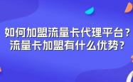 如何加盟流量卡代理平台？流量卡加盟有什么优势？